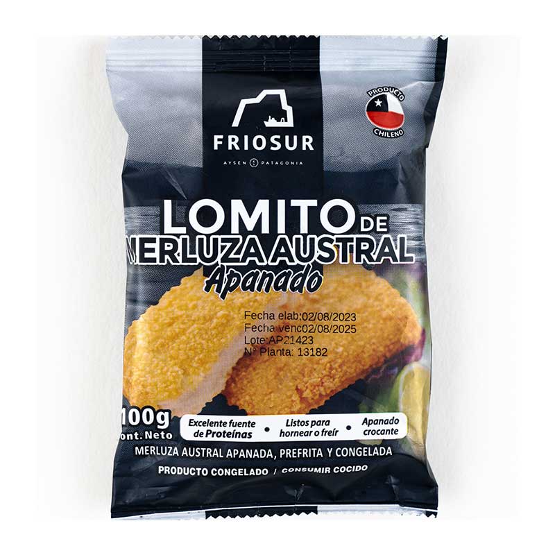 Lomito de merluza austral apanada 100g | Friosur
